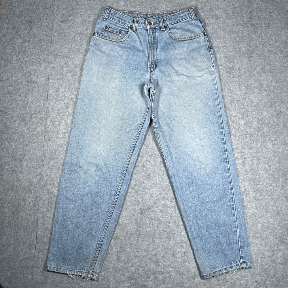 Vintage Levi's 533 Denim Jeans Womens 32x28 Light Wash Blue 90s Mom Tapered